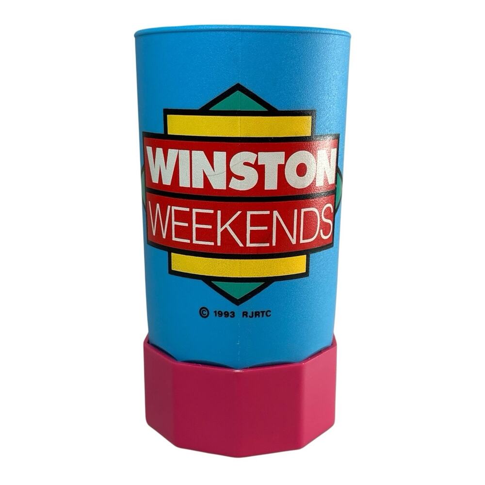 VTG 1993 "Winston Weekends" Cigarette Promotional Nascar Plastic Mug NOT WORKING